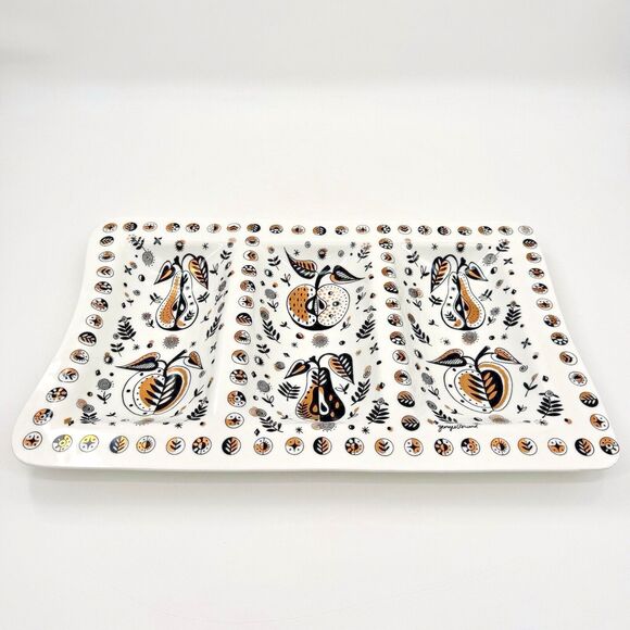 Vintage Georges Briard Forbidden Fruit Divided Serving Platter Large Mid Century - Picture 1 of 7
